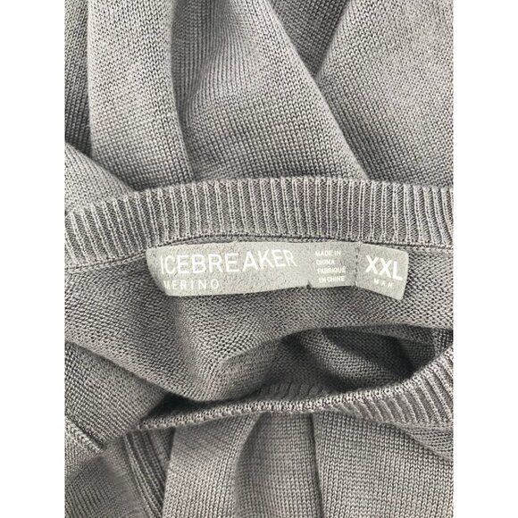 Icebreaker Sweater Mens Size XXL Gray Merino Wool Blend Crewneck Pullover Knit - Picture 5 of 7